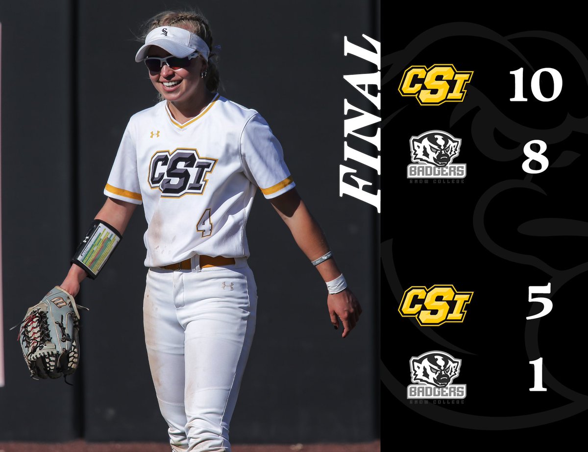 RESULTS!! #9 CSI Softball wins both games today, completing the sweep over Snow College 🦅