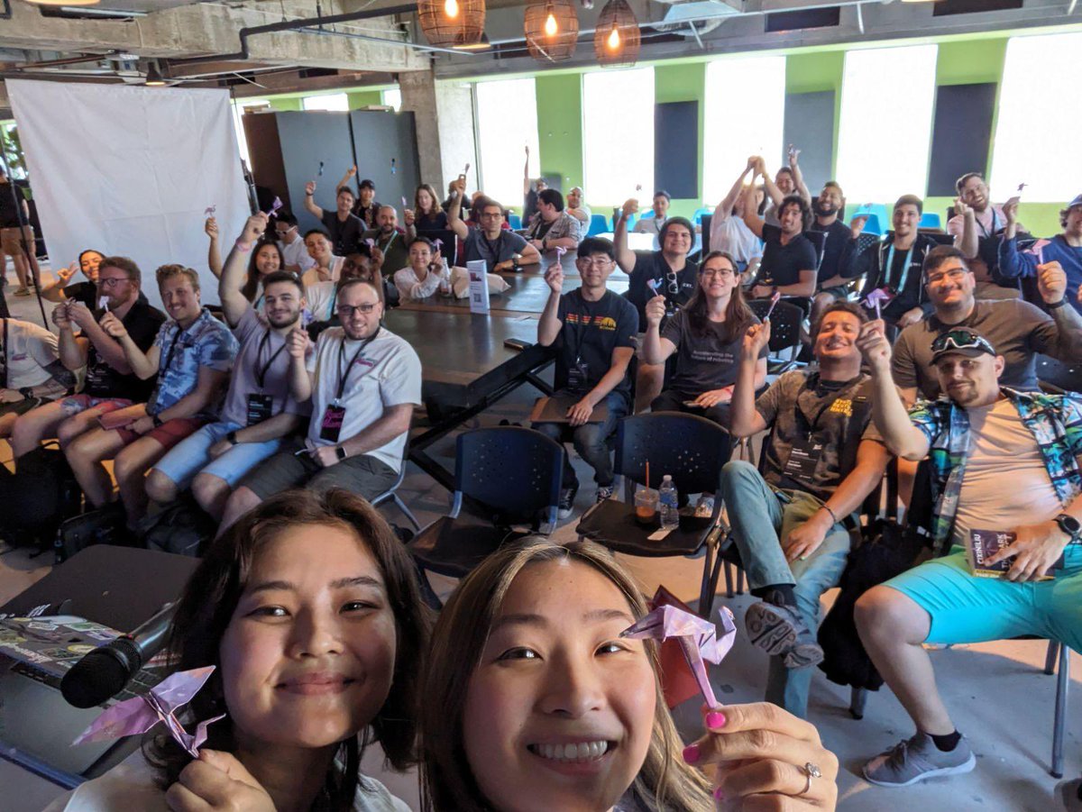 thank you to everyone who joined our developer psychology talk and made awesome origami! we hope you had a great time 🦩 thanks for having us @ReactMiamiConf 🩷