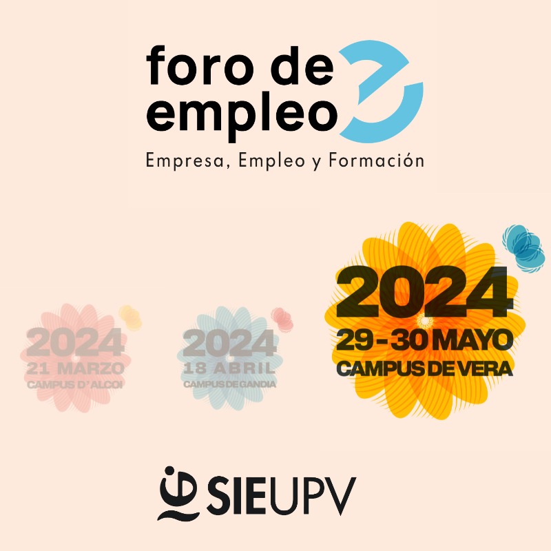 Hemos celebrado con gran éxito de empresas y asistentes #foroeupv en Alcoi y Gandía 🥇, ahora pasamos a Vera los días 2️⃣9️⃣ y 3️⃣0️⃣ de mayo🤗🗓️🌼 La primavera es #empleabilidad en los 3 campus de la UPV.📢 🔗 upv.es/contenidos/SIE…