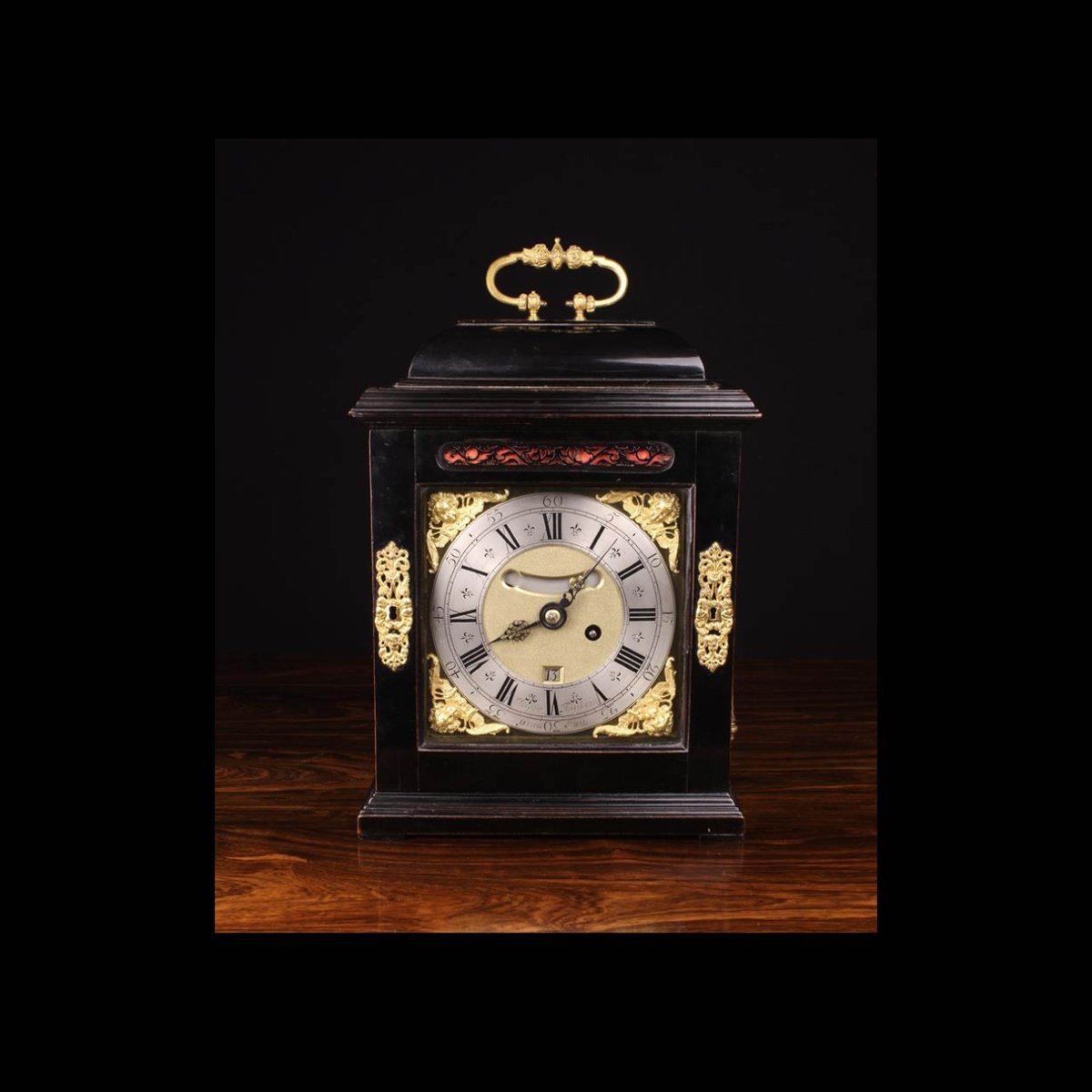 Final chance to get your hands on a decorative piece in our last sale day. Lot 626. A Fine Late 17th Century Ebony Veneered Table Timepiece signed Jasper Taylor, In Grais Inn, Circa 1695. #auction #onlineauction #auctionhouse #auctioneer #vintage #auctioneers #bid #antiques