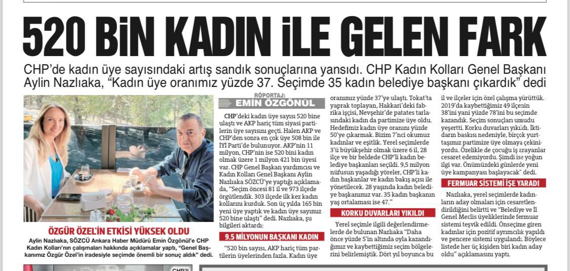 🟣6 okumuzun da içinde EŞİTLİK var. 🟣Partimize 165 bin yeni kadın üye kazandırdık. Kadın üye oranımızı yüzde 37’ye çıkardık. Elbette hedefimiz yüzde 50 ‼️ 🟣Kadın üye sayımız -iktidar partisi hariç- Türkiye’deki her partinin tüm üyelerinin sayısından fazla. 🟣Yerel seçimlerde…