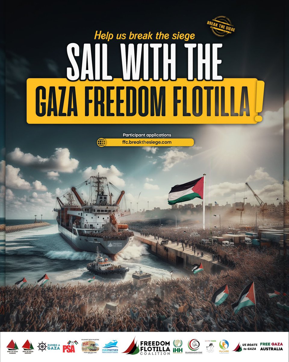 The aid flotilla will sail to Gaza in the coming days. I hope God can make their journey and their mission a success. 
#BreakTheSiege