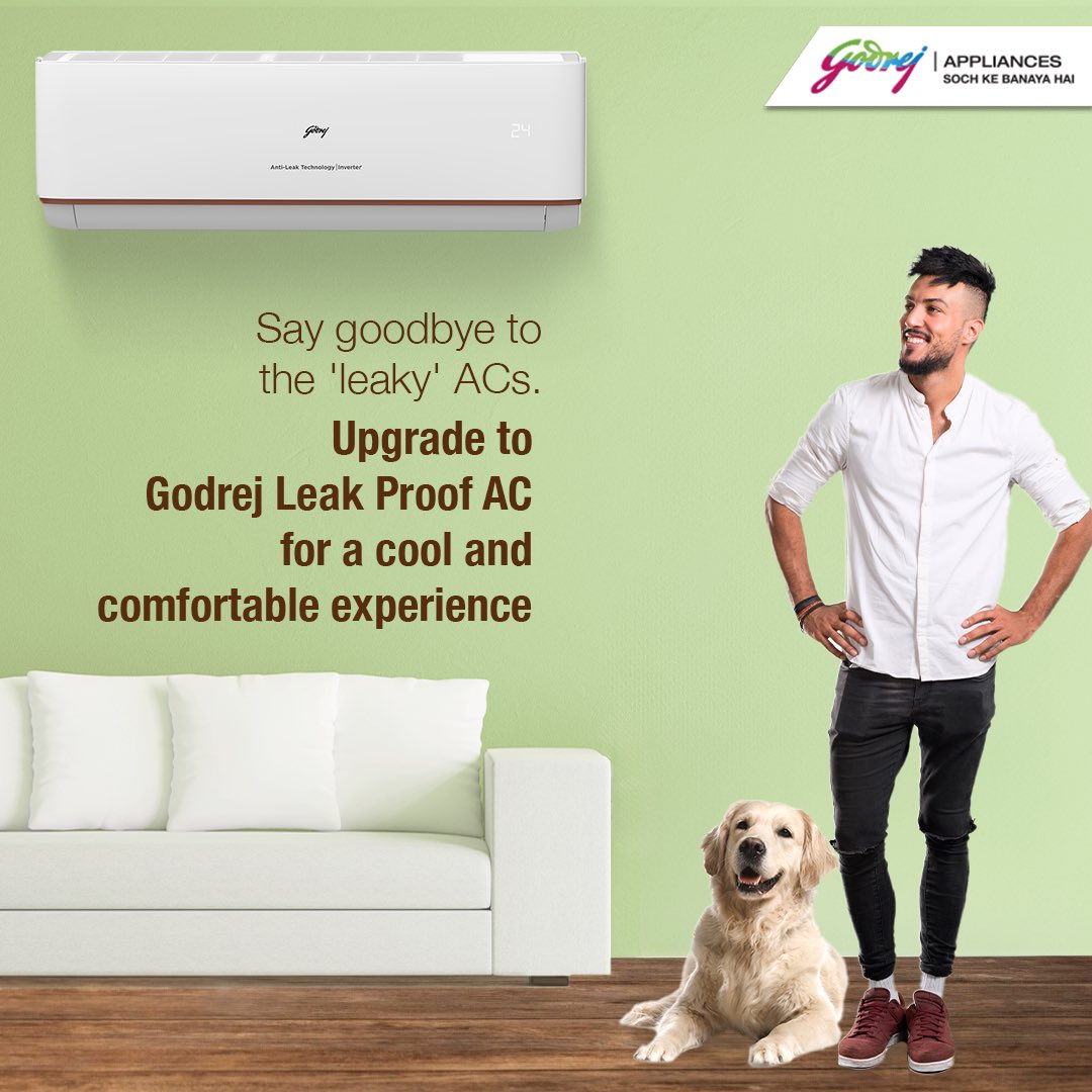 Woof! Woof! Who's there? Puddles inside the house! 💦 Put a pause to leaky ACs with Godrej Leak Proof ACs. 😎 #GodrejAirConditioners #GodrejLeakProofAC #GodrejAntiLeak #AntiLeakAC #LeakProofAC #ThingsMadeThoughtfully #SochKeBanayaHai