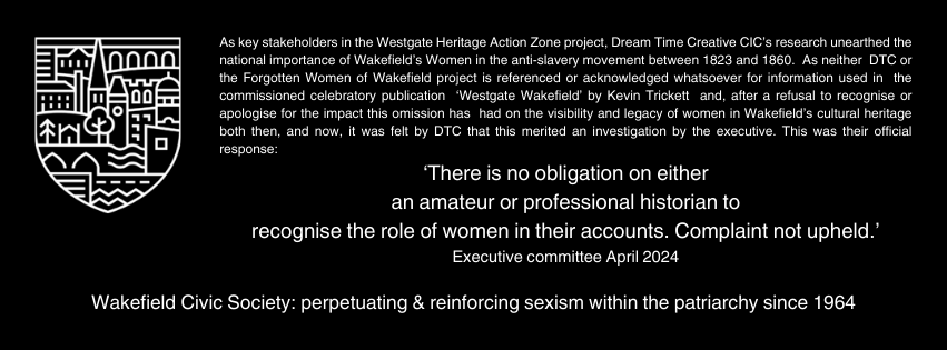 It seems #civicsocieties only need to concern themselves with the male half of the population here in Wakefield. It's their official stance.  @WEP_UK #sexism #misogeny is alive and well in the provinces.