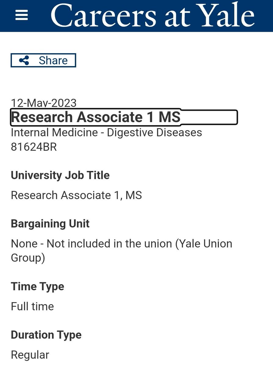 🚨 Research Position 🚨 ⚕️Research Associate, GI 🏥 Yale Apply here 👇🏼 sjobs.brassring.com/TGnewUI/Search… Bookmark 🔖to apply later #imgmatch #MedEd #MedTwitter #MedStudentTwitter #IMG #IMGs #MatchDay #MATCH24 #MATCH25 #UnMatched