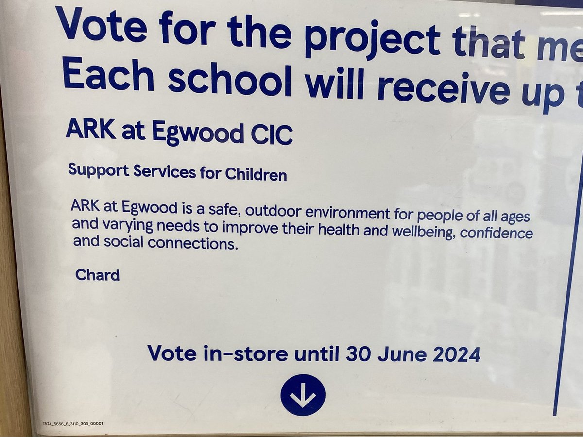 Please Share - Calling the lovely people of Chard, Taunton and Langport who shop in your local <a href="/Tesco/">Tesco</a> please do put your blue tokens in the ARK slot and help us support more children and young people. Kindly supported by <a href="/groundworkuk/">Groundwork UK</a>