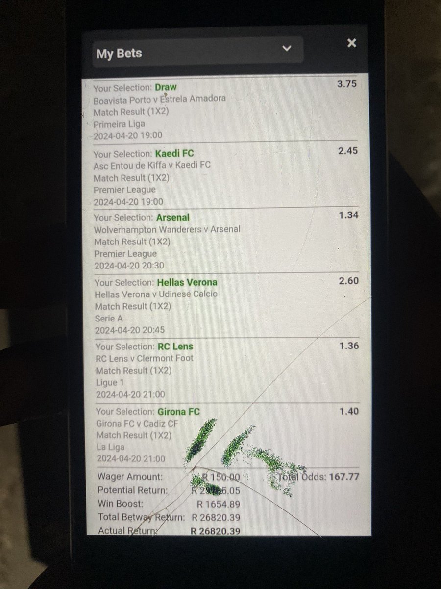 Congratulations to all my member that play with me 🎊🍾💰
167odds boom for yesterday 

Join and get code everyday with me

Join on WhatsApp and get code
wa.me/+2349121278833
Click the link to join

#betway #betwaycodes #betwaysquad @Betway_za @Hollywoodbets @WorldSportsBet