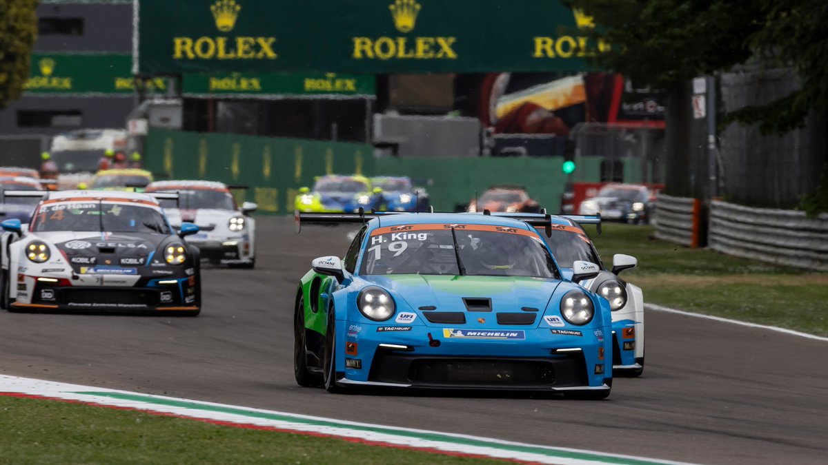 .@HarryKingRacing is the winner of the @CarreraCupDE season opener in Emilia-Romagna. Larry ten Voorde crossed the finish line first on the Formula 1 circuit @AutodromoImola but was classified second due to a time penalty. The details: porsche.click/49L8emn