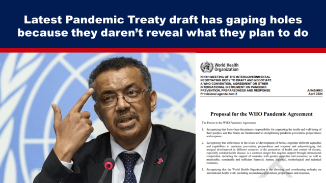 Latest Pandemic Treaty draft has gaping holes because they daren’t reveal what they plan to do The latest draft of the Pandemic Treaty proposed by WHO’s Intergovernmental Negotiating Body is an admission of failure so significant that they are suggesting nations sign an