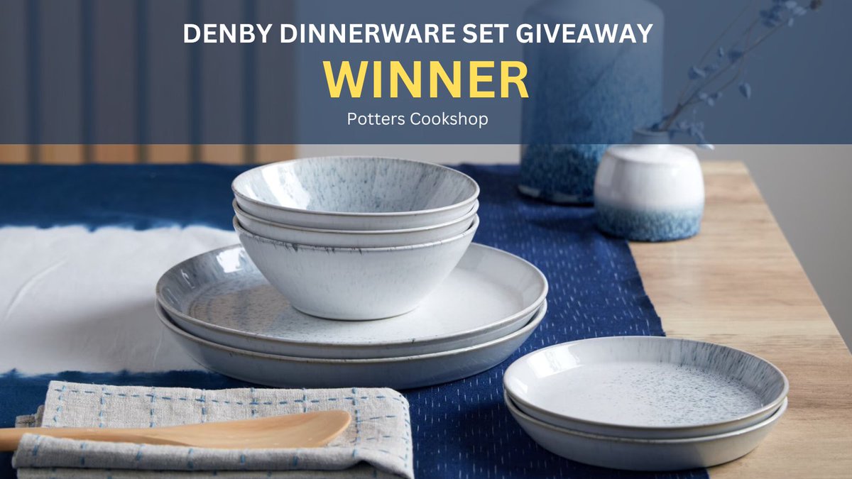 The #winner of our #DENBYKILN 12 PIECE #DINNERWARESET IN BLUE #Giveaway is @mrsrsfamilylife via Instagram!

#Congrats! Please get in touch to claim your #prize! Thanks to all who took part!

#cookshop #essex @denbypottery #denbypottery #potterscookshopdenby #competitiontime