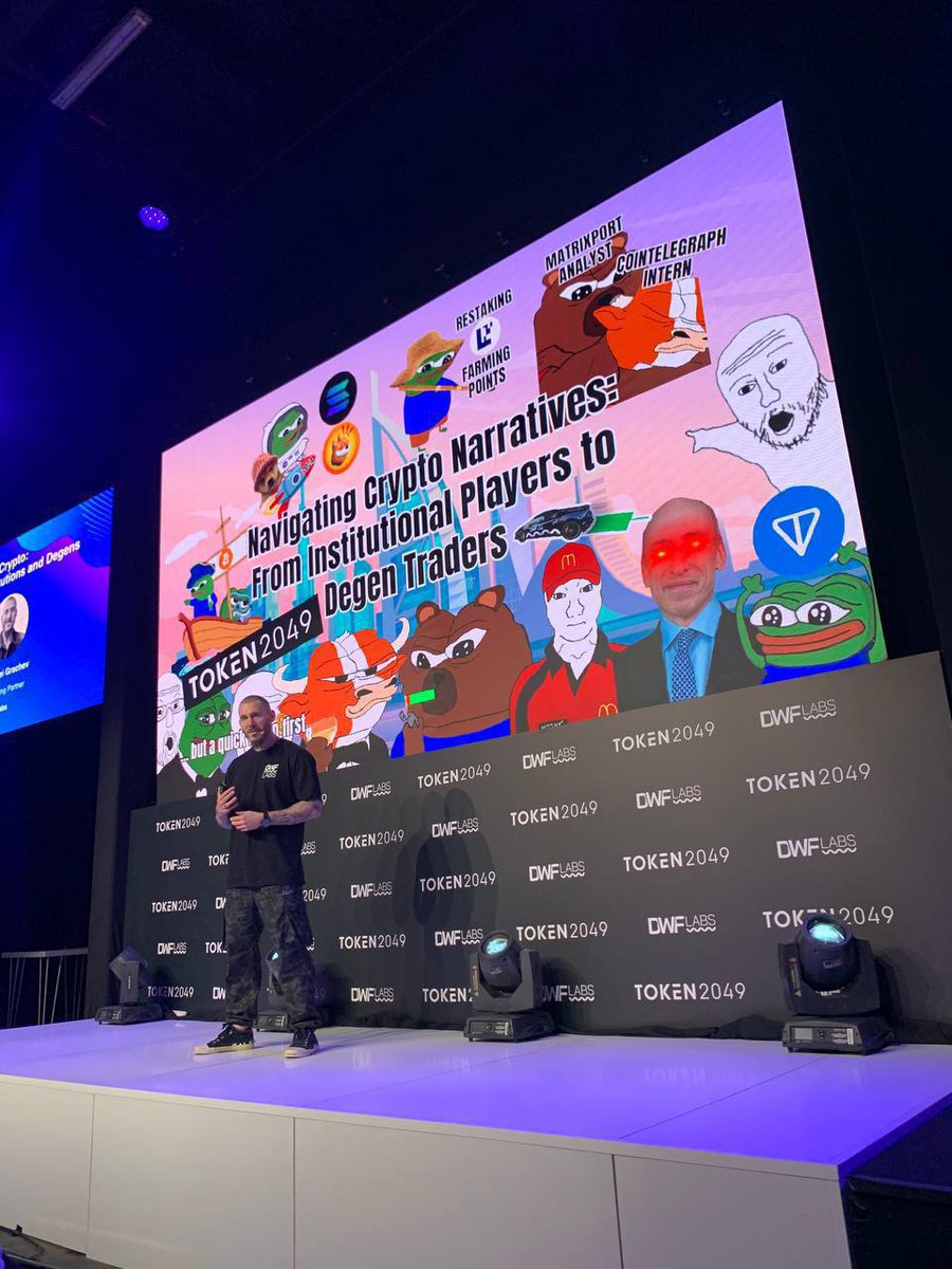 Walteri01717424's tweet photo. DWF Labs CEO @ag_dwf 
#ETH 
#BTC

One of the largest market makers speaks at Token2049 about meme-coins https://t.co/J6trIj9NiA