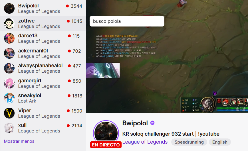 Días antes del MSI, mi TOP: <a href="/EstralEsports/">Juan Ibarra</a> 
El TOP enemigo: KR SOLOQ RANK 1 - GAPPING FAKER