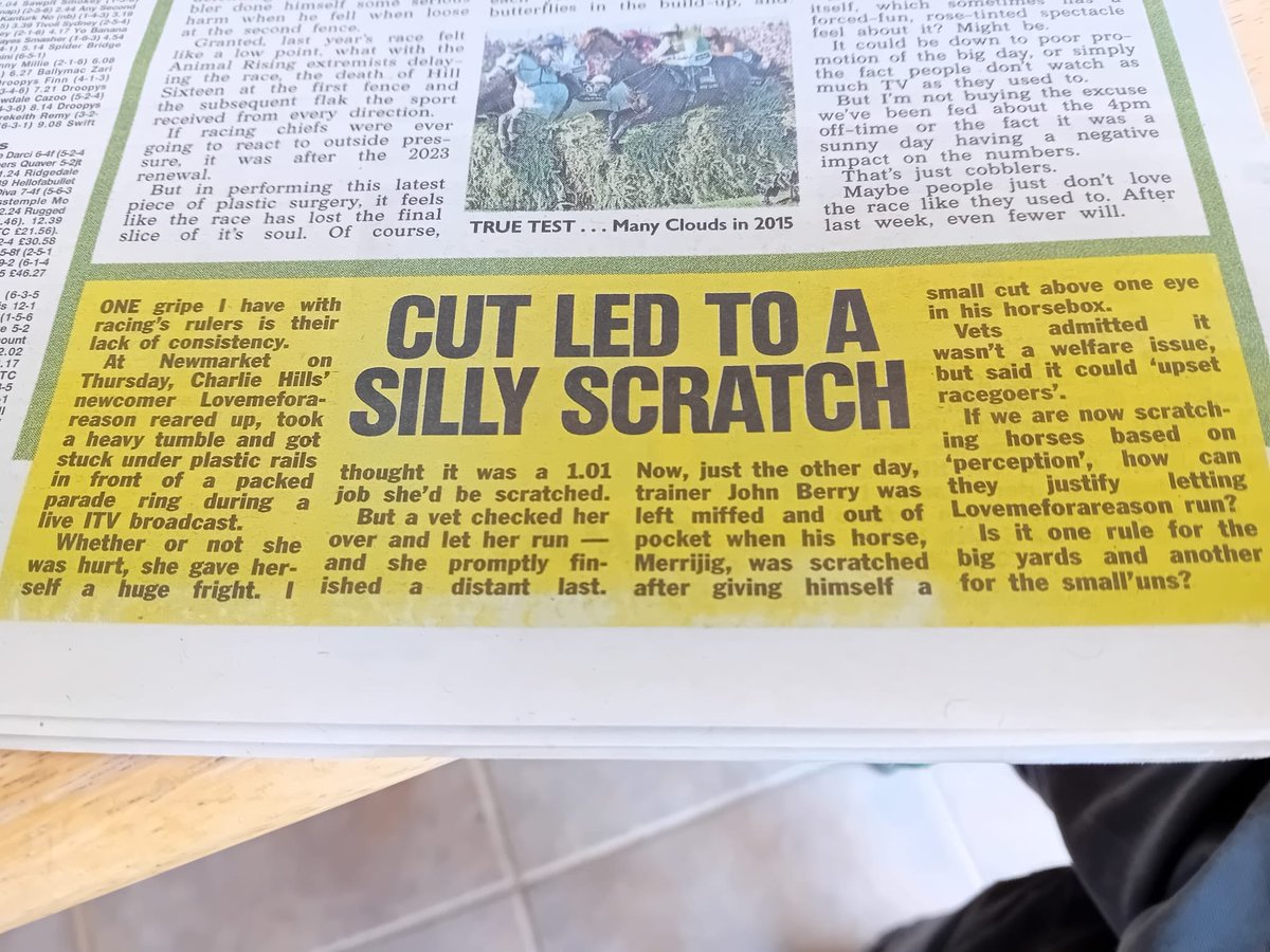 “Is it one rule for the big yards and another for the small’uns?” A very good question posed by ⁦@jkeene124⁩ in ⁦@SunRacing⁩. There’s certainly a lack of consistency in the application of the rules and that leads to anxiety for participants and a loss of faith.