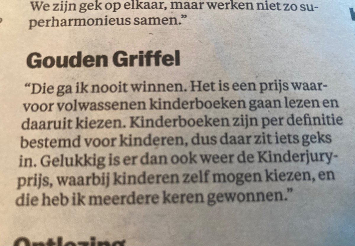 Kinderboekenauteur Tosca Menten zegt in een interview in <a href="/parool/">Het Parool</a> veel waar ik het van harte mee eens ben. Met haar lekker gekke kinderboeken weet ze veel kinderen enthousiast te maken over boeken!