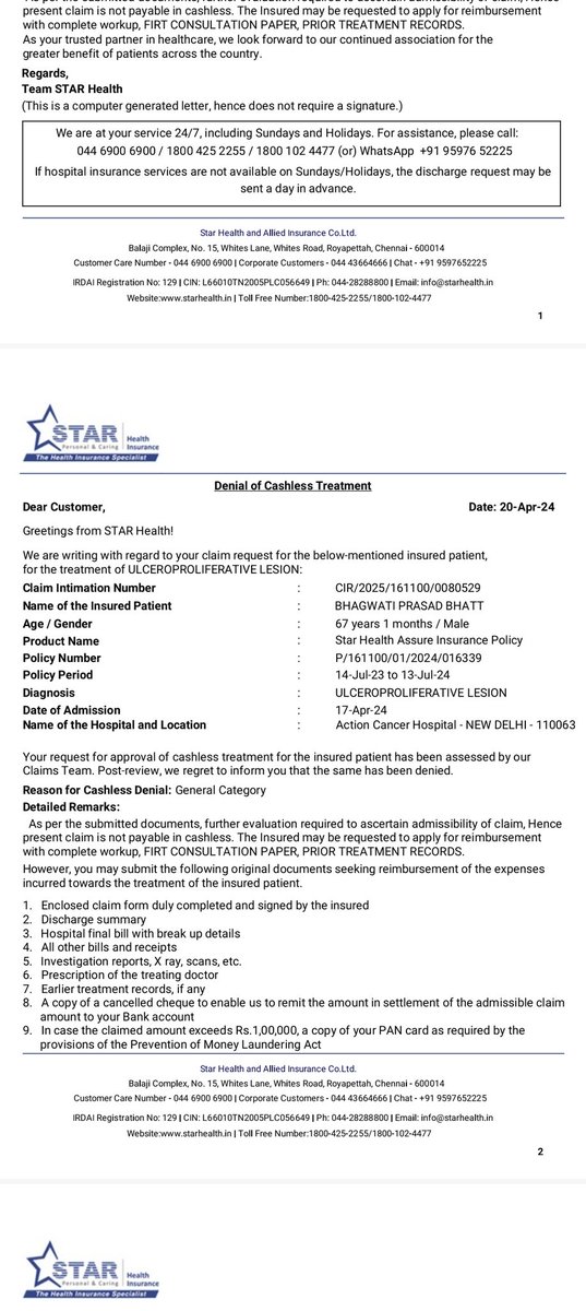 devesh_bhatt's tweet photo. Now they are telling me to sign an undertaking and visit your office in Delhi and leave my father alone in the hospital.
 I already had to pay a big amount to the hospital to continue the treatment.
This is harassment and I really request the kind authorities to look into this. https://t.co/78RDcYKRfi