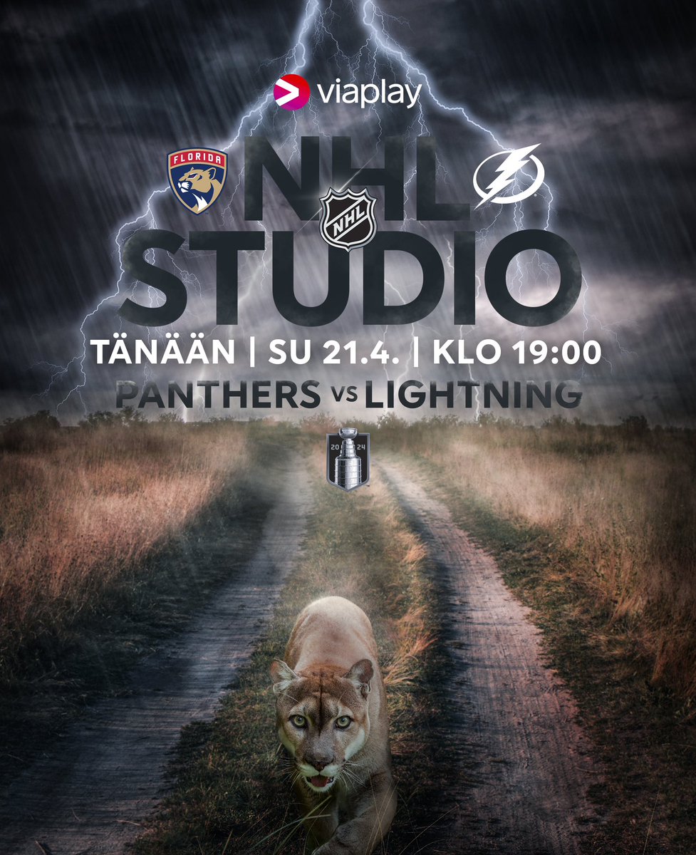Pelästyttääkö ukonilma pantterit piiloonsa? 🐆⚡️

Viaplayn NHL-studio seuraa Florida Panthersin ja Tampa Bay Lightningin 1. osaottelua klo 19:00 alkaen.

📺 Viaplay &amp; V sport 1
🎥 <a href="/TuomasMeling/">Tuomas Meling</a>, <a href="/TampereenPoika/">Ville Nieminen</a> &amp; <a href="/essipir12/">Esa Pirnes</a>
🎙️ <a href="/makinenantti/">Antti Mäkinen</a> 

#NHLfi
