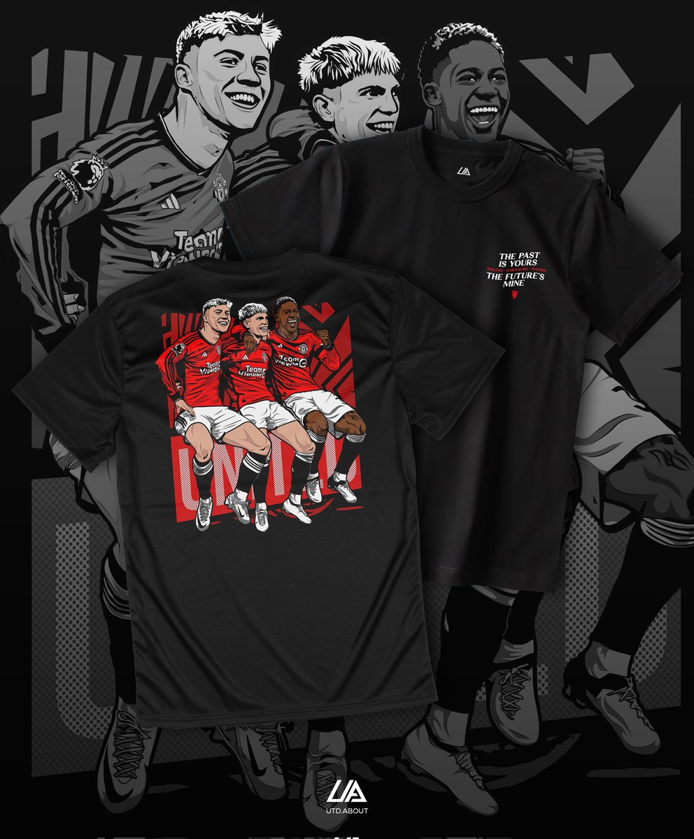 ⚫ | The Next Big Project from United About. Minbot mau open pre-order T-shirt Premium 'The Future of Manchester United' nih. Designnya seperti berikut ini. Kira-kira pada gas ga nih? Cocok dibuat nobar, jalan-jalan, ataupun nongkrong.