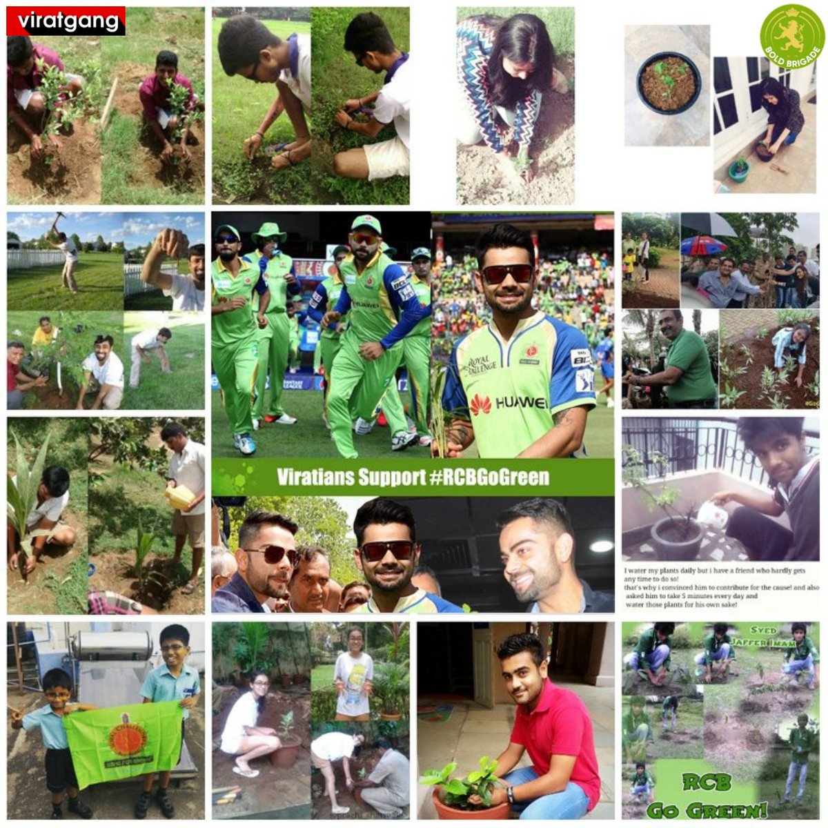 𝗩𝗚 𝗥𝗘𝗪𝗜𝗡𝗗 ⏪️

Throwback to year 2016 when Viratians of #ViratGang & @BoldBrigade did their bit for the #RCBGoGreen Initiative! 💚

@imVkohli • @RCBTweets • #ViratGangCares