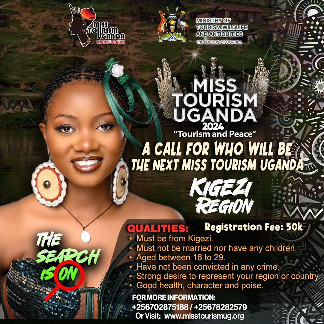A call for who will be the next Miss Tourism Uganda (Kigezi Region) is on….📞☎️

Contact <a href="/misstourismUga/">MISS TOURISM UGANDA-PA</a> for more info. 

#MissTourismKigezi