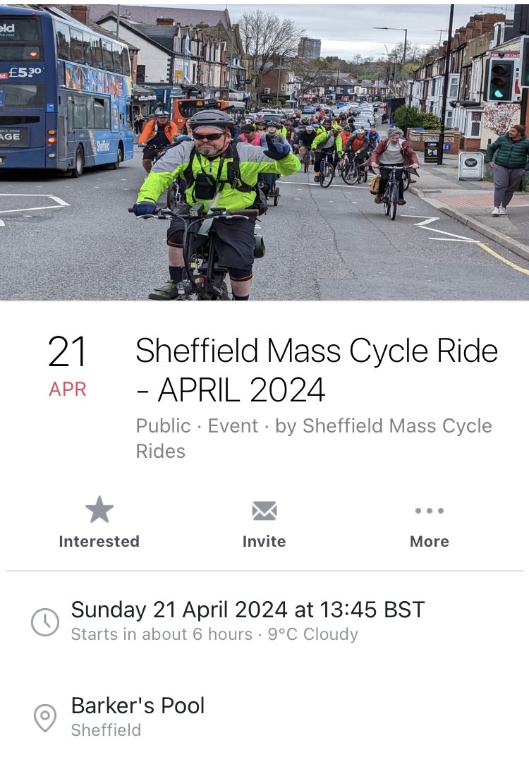 Sheffield Mass Cycle Ride today 14:00 🙌 @CycleSheffield @sccactivetravel @SCBIKEP #activetravel #criticalmass