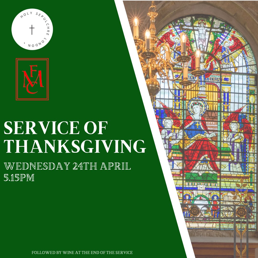 This Wednesday, our Choral Evensong service will be replaced with The FMC: Service of Thanksgiving. The Choir of the Old Royal Naval College, Trinity Laban Conservatoire of Music and Dance will be making an appearance, with Ralph Allwood MBE as the director. See you there.