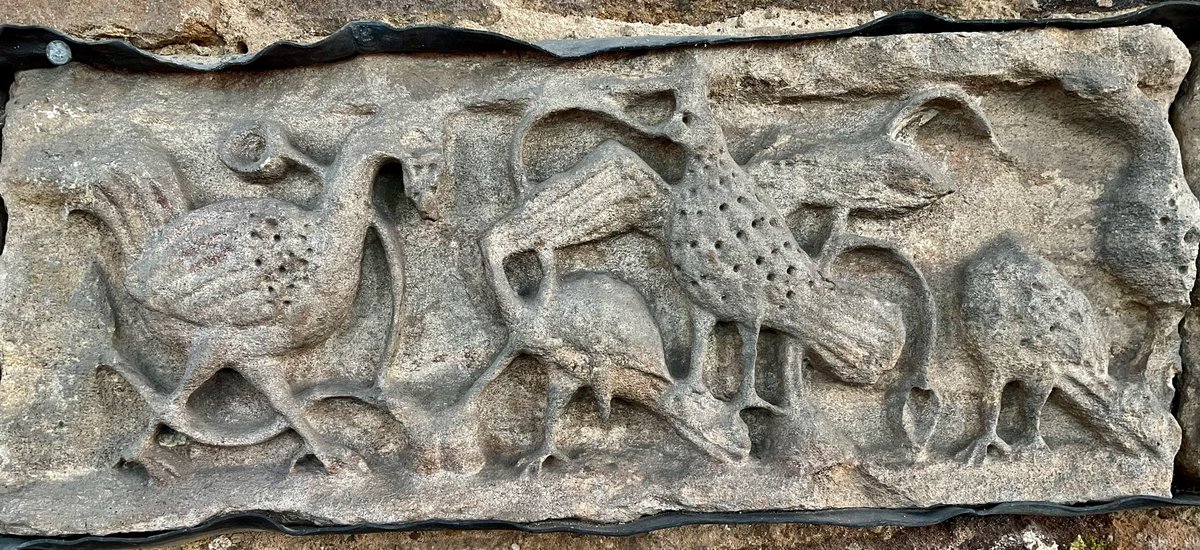 A group of intertwined birds - one of the many Anglo-Saxon friezes from the Church of St Mary and St Hardulph at Breedon on the Hill in Leicestershire. #SaxonSunday #SundayStonework 📸 My own.