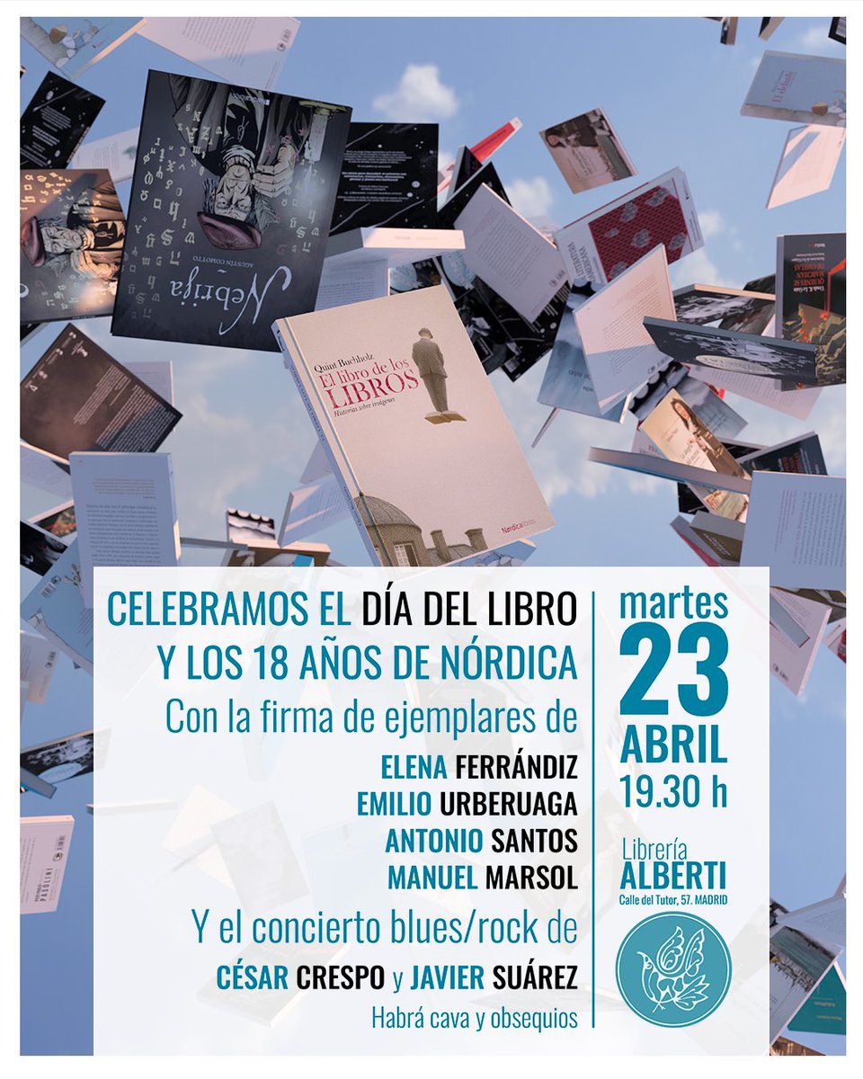 El próximo 23 de abril celebraremos el #DiaDelLibro2024 y nuestros 18 años en @LibreriaAlberti . Habrá firmas de libros ilustrados por sus creadores, música y regalaremos una lámina firmada y numerada por la compra de un libro.
