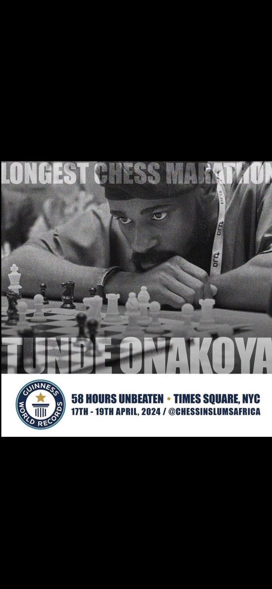 Congratulations @Tunde_OD 
Smartest guy we know , ♥️ 
#Tunde58hoursofChess #Tunde60hoursofChess #TundeChessMarathon #venita