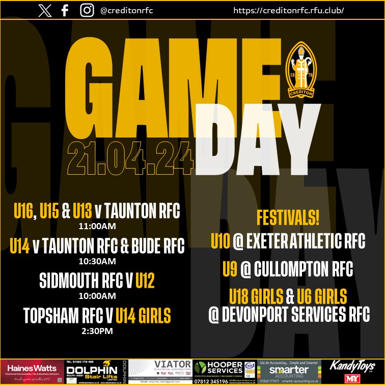 Crediton RFC (@creditonrfc) on Twitter photo ๐๐๐ ๐๐๐๐ฌ!
A huge day of #grassroots rugby, with the <a href="/DevonRFU/">Devon RFU</a> ๐ฎ๐ก๐ ๐ซ๐ฉ ๐ฆ๐๐๐๐๐ ๐๐๐ก๐๐ the headline act!
Kick off is at ๐ฎ:๐ฏ๐ฌ
Before that, you can catch some great junior rugby so why not make a day of it ๐ค๐
#kirton #blackandamber #onebigclub <a href="/swsportsnews/">South West Sports News</a> ๐๐๐ ๐๐๐๐ฌ!
A huge day of #grassroots rugby, with the <a href="/DevonRFU/">Devon RFU</a> ๐ฎ๐ก๐ ๐ซ๐ฉ ๐ฆ๐๐๐๐๐ ๐๐๐ก๐๐ the headline act!
Kick off is at ๐ฎ:๐ฏ๐ฌ
Before that, you can catch some great junior rugby so why not make a day of it ๐ค๐
#kirton #blackandamber #onebigclub <a href="/swsportsnews/">South West Sports News</a>