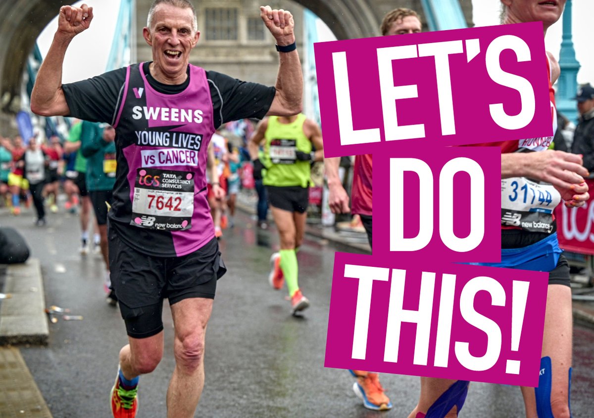 YLvsCancer's tweet photo. We’re wishing all of #TeamYoungLives a huge, gigantic GOOD LUCK for the @londonmarathon today! We can't thank you enough for all your dedication and determination. We’ll be there the whole way to cheer you on all the way to the finish line. Let's do this! #LondonMarathon https://t.co/oAEVqvVZHC
