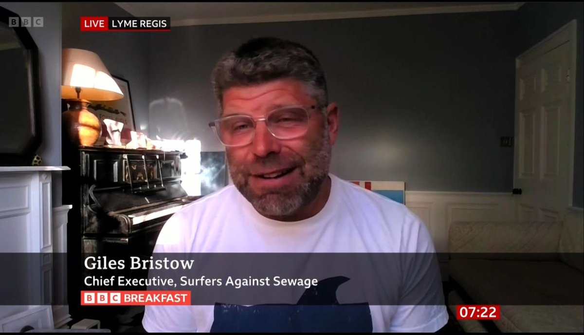 Our CEO @gilesbristow on @BBCBreakfast this morning, giving a powerful summary of the state of our rivers and coastal waters due to years of underinvestment by the water industry. 
Support our Big Give match funding appeal - donate.biggive.org/campaign/a0569… - #endsewagepollution