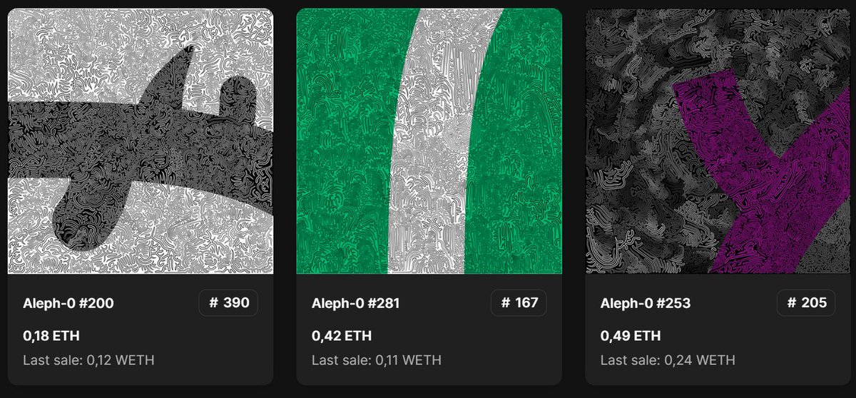 The Aleph-0 #200 is the only one below the mint price. Then it doubles.