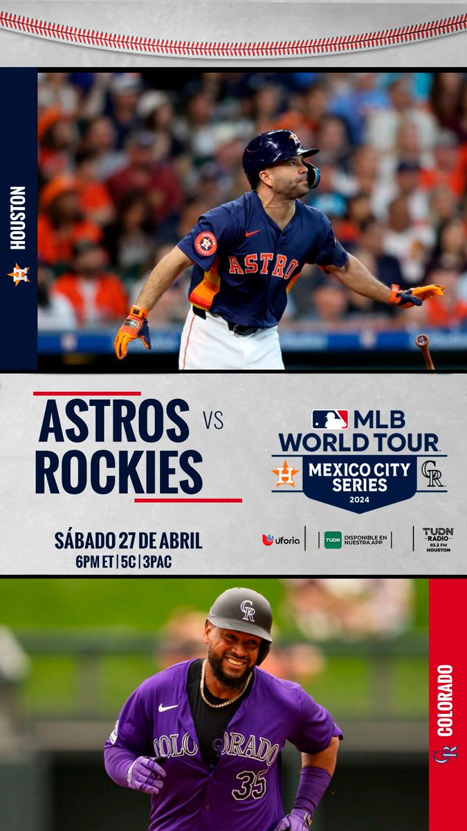 A una semana de la serie en la ciudad de Mexico 🇲🇽 ⚾️ #Astros vs #Rockies #relentless #Houston #MexicoCitySeries #mlb #tudnradio #tudnhouston #tudnradiohouston