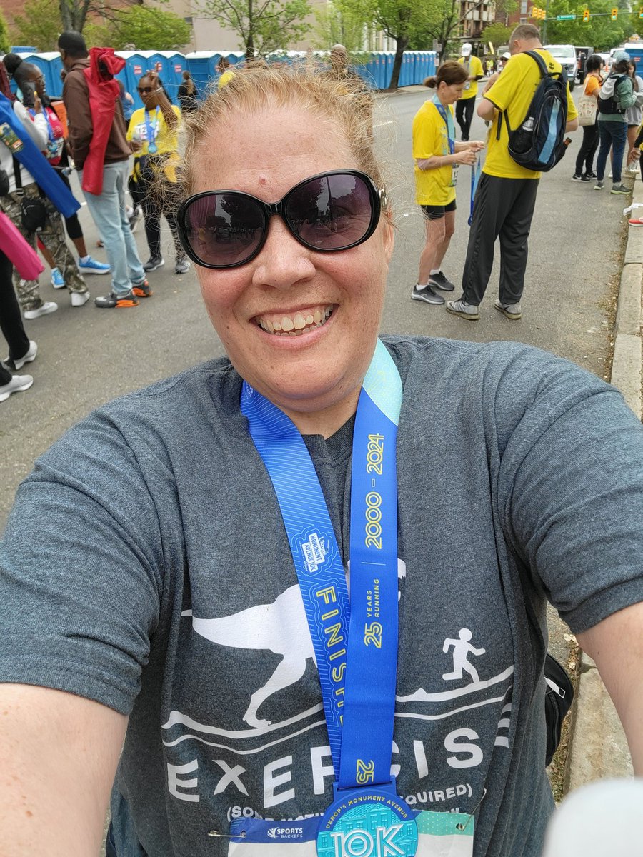dinoroc74's tweet photo. Successfully walked my 1st 10k today &amp; had a blast! Stats aren't too bad considering next to no training. Planning to do it again next year. Goal will be to complete in under 2hrs. #RVA #Monument10k https://t.co/k0LB0p7VSL