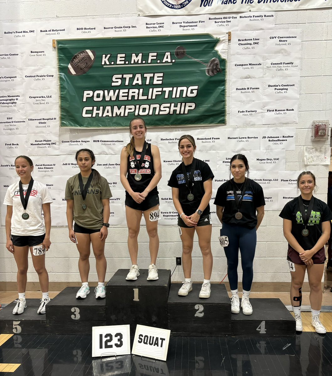 🚨STATE POWERLIFTING CHAMPION ALERT ‼️

Congratulations to Jr. Lillian Steinbrock on claiming the 2024 KEMFA State Squat Title! 3x👑👑👑 And for setting the new State Squat Record! 

#EagleNation #SAW 🦅💪🏻