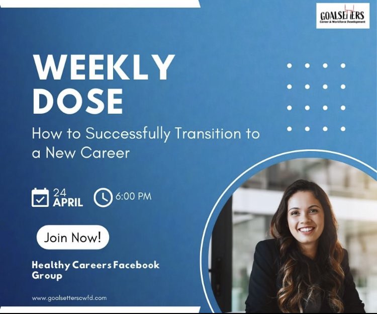 YOU'RE INVITED! Join us for the Weekly Dose this Wednesday in the Healthy Careers Facebook Group! Click the link to tune In: facebook.com/groups/2834594… #careercoach #businesscoach #hradvisor #resumeservices #goalsetterscwfd #weeklydose #careersuccess #careertransition