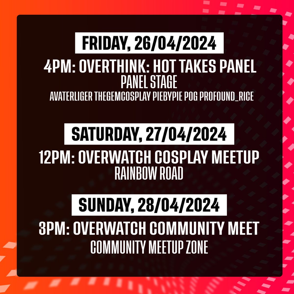 Did you hear? Overwatch is SO BACK with THREE Overwatch events occuring on each day of @DreamHackAU! Check out the Overwatch schedule below 👇