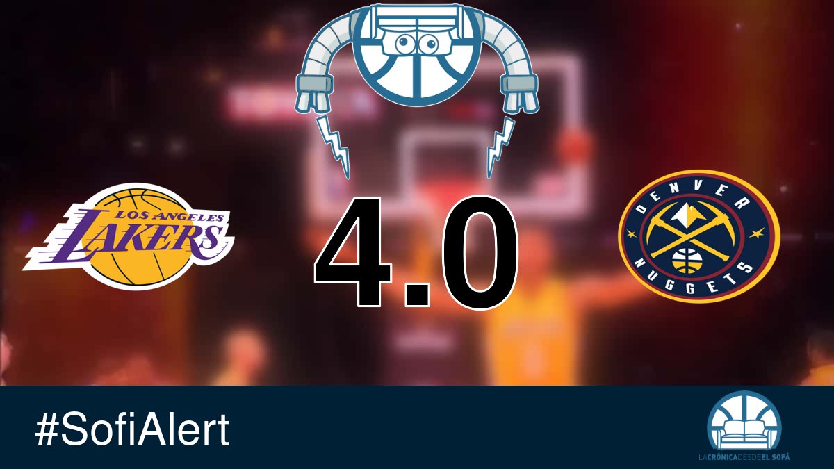SofiAlertBot's tweet photo. 🤖 #SofiAlert 
📅 20-04-2024 
Los Angeles Lakers - Denver Nuggets 
🛋 4.0/5 Sofis https://t.co/l5Nw0uKvWe
