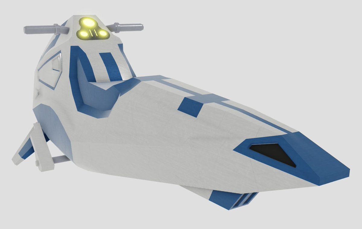 A little quiet on the Twitter front when it comes to projects, so here's a small project I did for my <a href="/ClearlyDev/">Clearly Development</a> store - the Balutar-Class Swoop!

#Roblox #RobloxDev