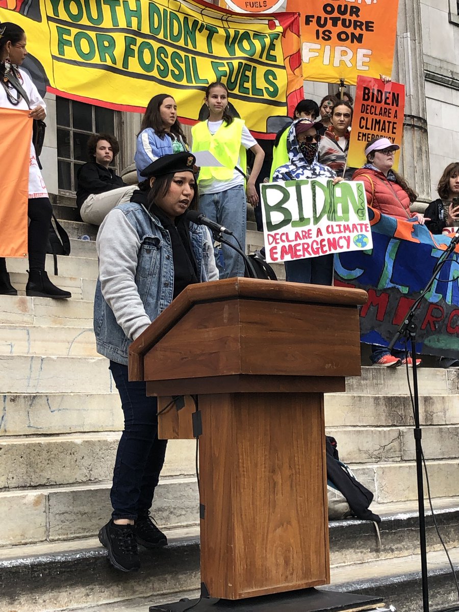 I had the honor to meet, talk with, and listen to amazing land, water, and climate defenders yesterday with @FFF_NYC_ Young people, Indigenous people, and frontline communities are leading the way forward!
