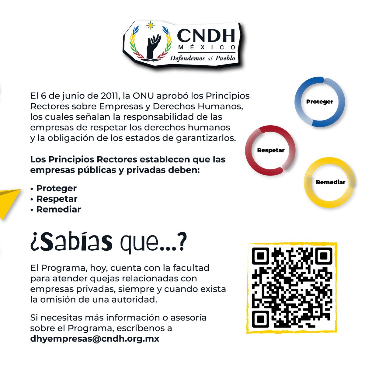 CNDH's tweet photo. 🏭 ¿Sabías que las empresas también pueden incidir en violaciones a tus #DDHH? 🤔

A través de nuestro Programa especial prevenimos posibles violaciones y buscamos incidir en las políticas públicas.

¡Conócelo! 👇

https://t.co/W6Tq7PsSr8

#DefendemosAlPueblo https://t.co/KDZJBHKc4h