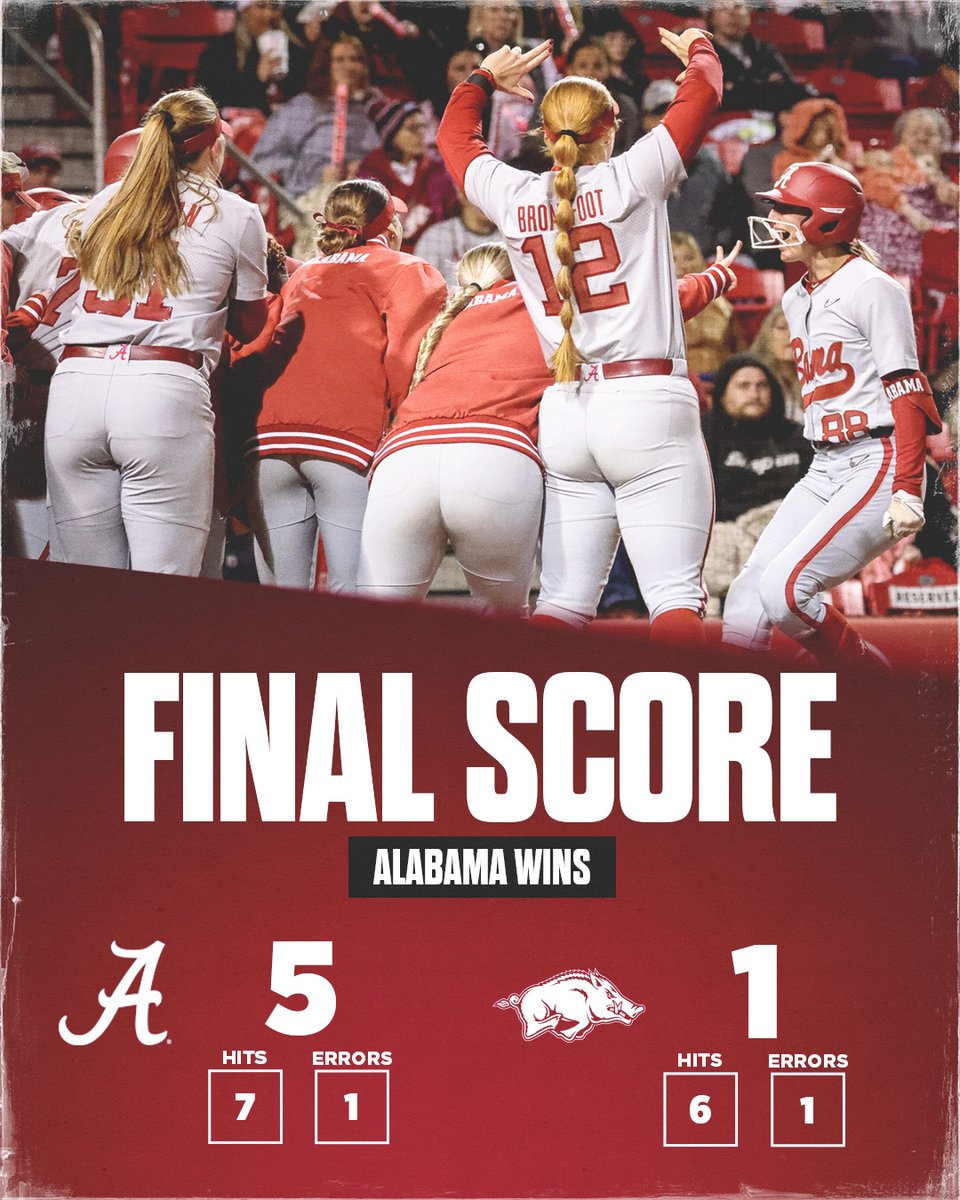 Alabama wins game two to even the weekend series! #Team28 #RollTide