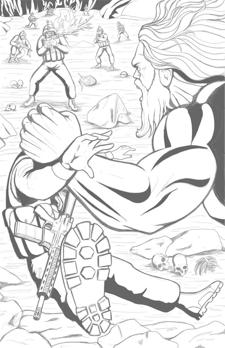 ArtofDanDeMille's tweet image. Giant of Kandahar, WIP of a page out of K.O.G.s Issue 6
#kandahargiant #KOGs #indie #comics