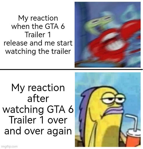 GTA6Club's tweet photo. My reaction of Gta6 Trailer https://t.co/gHMCWBfAIY