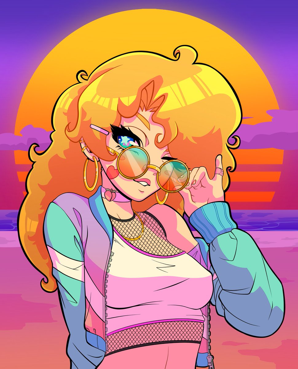 Synth girl design ❤️🧡💛 #synthwave