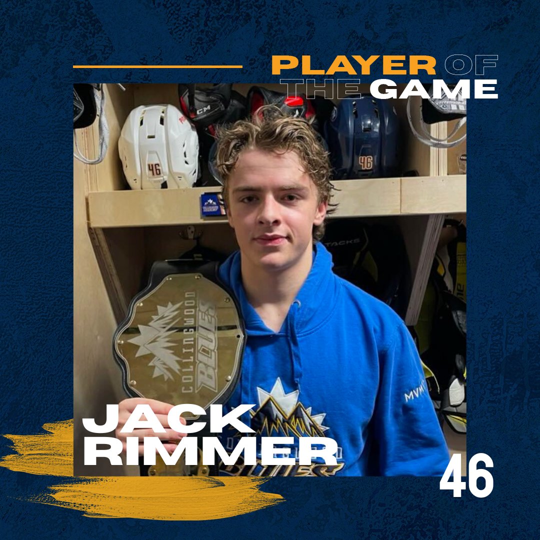 Blues clinch a 4-0 victory! Player of the game goes to #46 Jack Rimmer. Two wins down, two to go!

#CollingwoodSteam #PoweredByNutrafarms

📸 OJHL Images ^cbmb