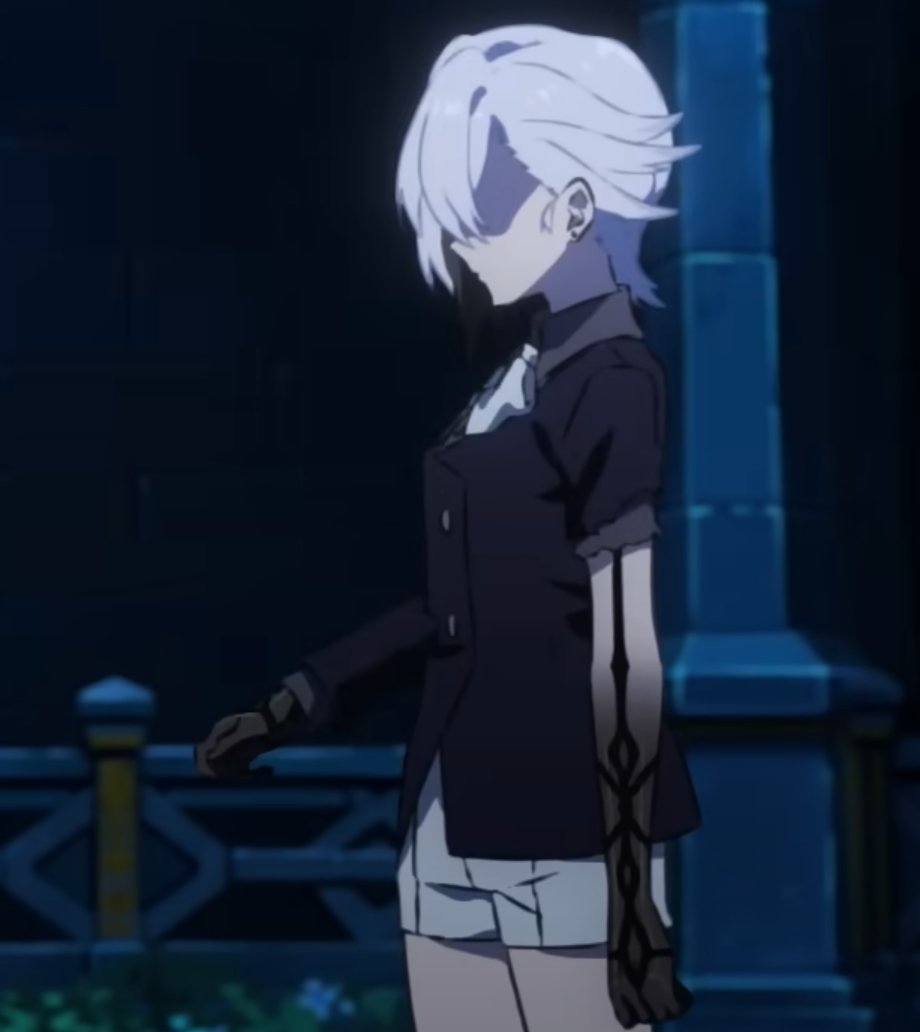 sakura_branches's tweet photo. so arlecchino doesn't have those black stripes as a child, and they don't seem to be connected to her curse, since they're on her arms before it spreads, which means teenage peruere made the decision to get tattoos at some point like the gay loser she is https://t.co/wfhZFleaMc