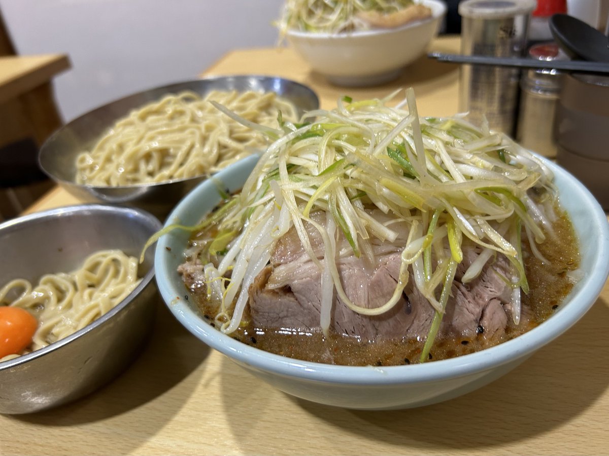 ラーメン二郎 八王子野猿街道店 2 つけ麺(小) 1100円ネギ 150円トドメ