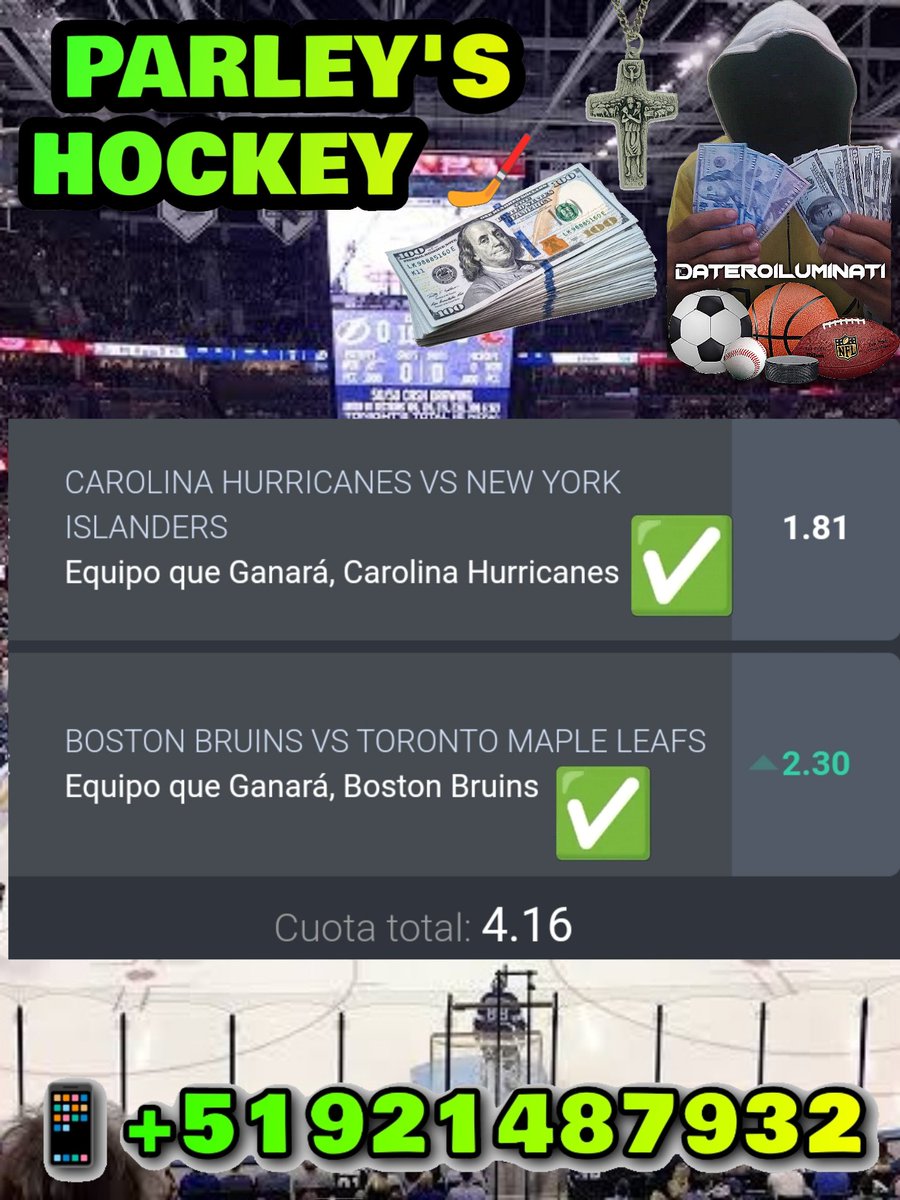 PARLEY Acertados✅ 20/04/2024

Parlay #basico ✅💲#odd:5,62✅

PARLAY premium ✅ ODD : 8,06💲

PARLEY NHL PAID ✅ #Odds: 4,16✅

#apuestasdeportivas
#apuestas #bet365彩票 #20Abril #bettingpicks #bettingpredictions #MLB #NBAPlayoffs #NHLPlayoffs 

Info 📲+51921487932