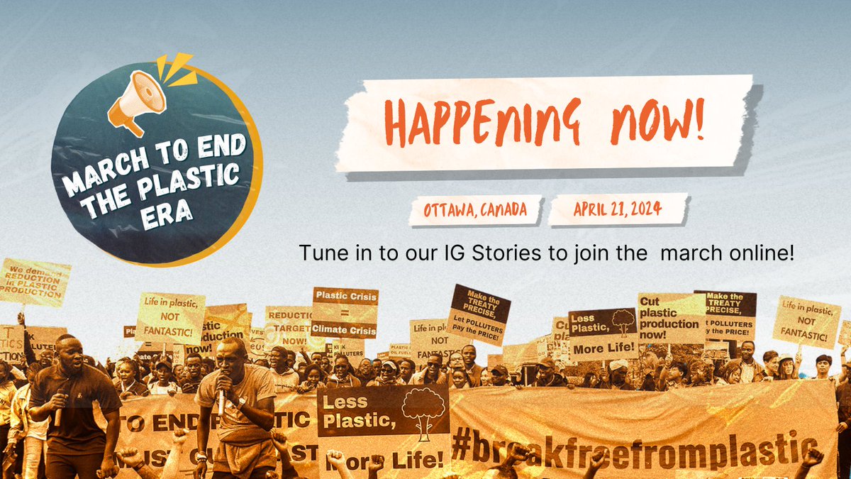 The march is ON! 🥁🪧We're demanding a #PlasticsTreaty that protects our planet and our rights! Can't join us in person? Follow along on our IG stories for live updates! #BreakFreeFromPlastic #INC4